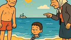 Vic: Hercegovac uči sina plivati na moru