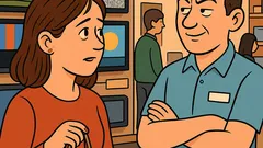 Vic: Plavuša uđe u dućan po televizor