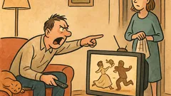 Vic: Muž gleda TV i viče „Budalo!“